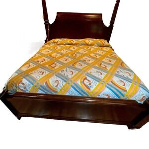 1977 Springmaid Ziggy In Love Quilted‎ Bedspread Rainbow Full Size 97 X 111